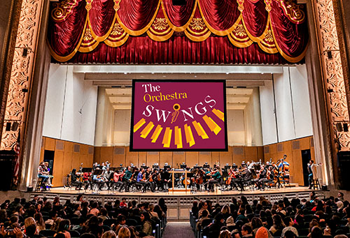 The Orchestra Swings on stage