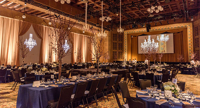 The table settings at an Oregon Symphony gala