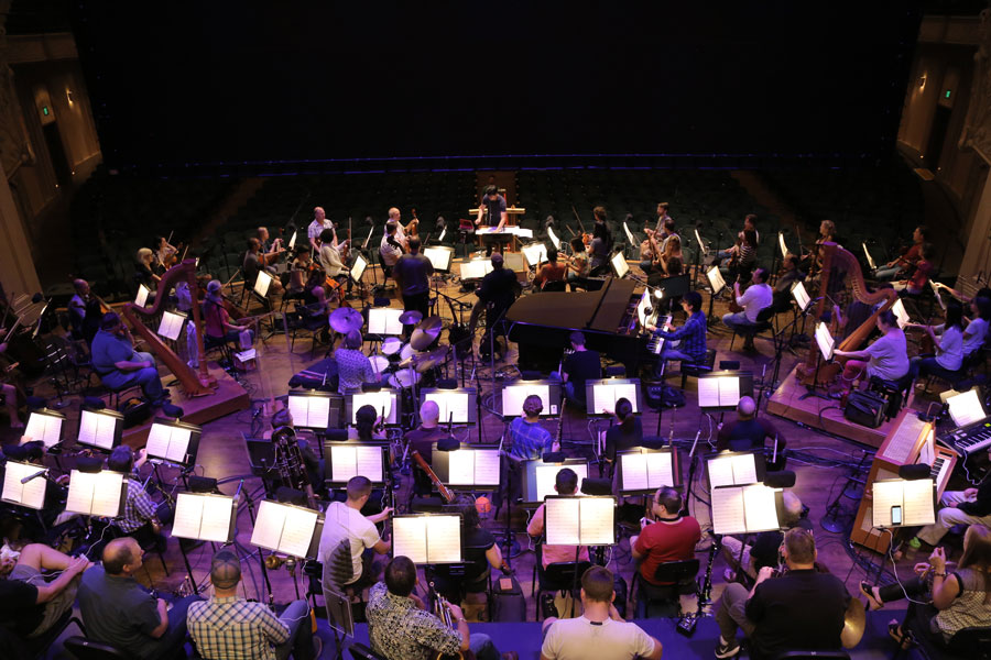 A shot of the full orchestra