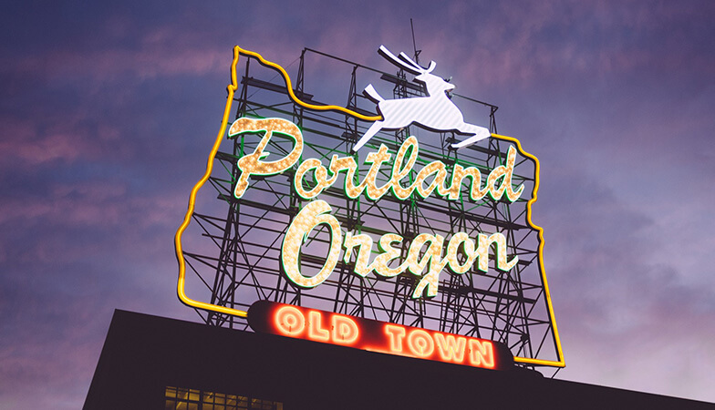 The Portland, Oregon sign